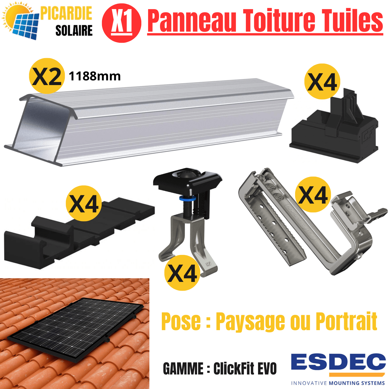 découvrez notre kit de fixation solaire pour toiture, idéal pour installer vos panneaux photovoltaïques en toute sécurité et efficacité. avec des matériaux de haute qualité et un montage facile, ce kit vous permettra de profiter pleinement de l'énergie solaire tout en préservant l'intégrité de votre toit.